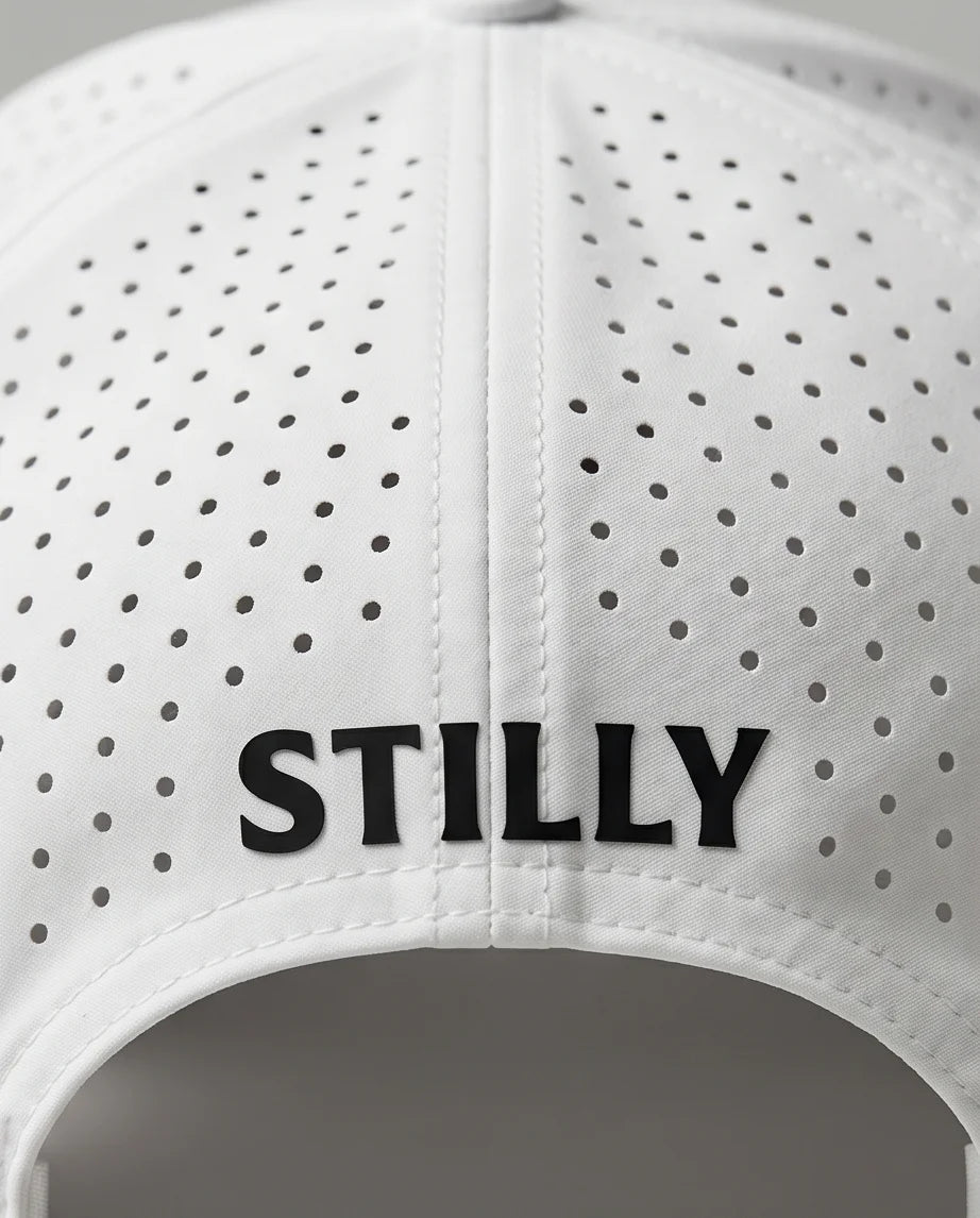 White Laser-Perforated Performance Cap