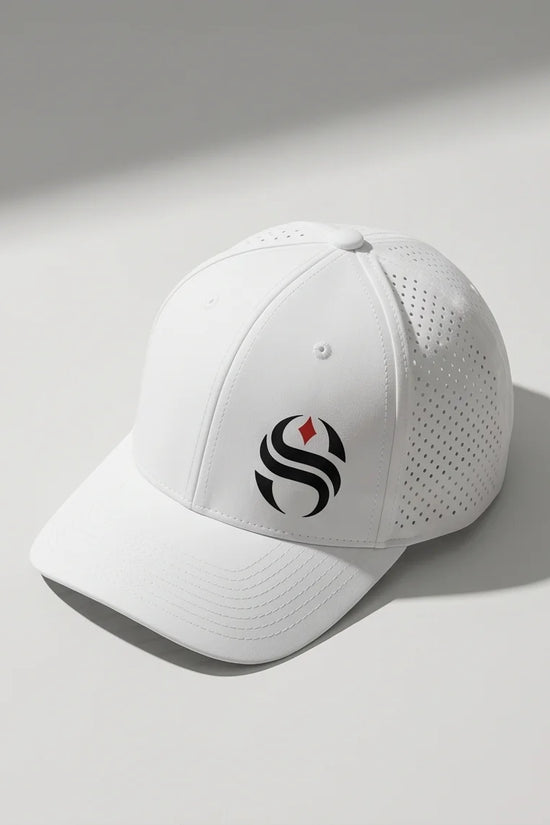 White Laser-Perforated Performance Cap