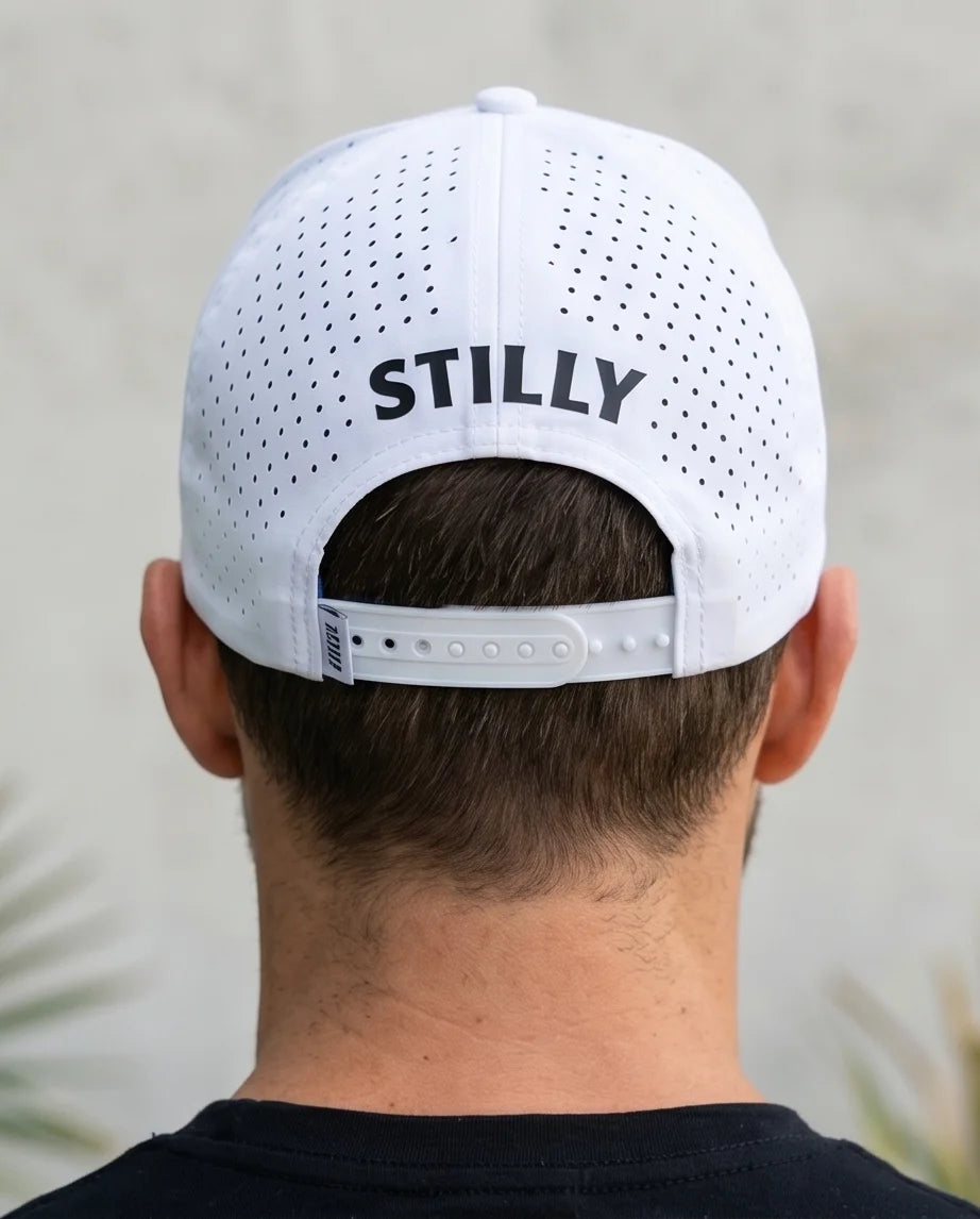 White Laser-Perforated Performance Cap