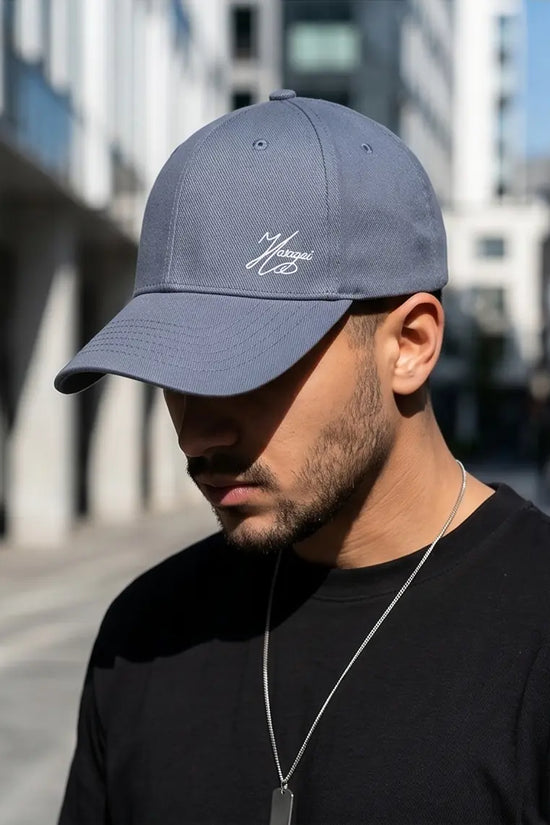 "Signature Script" Structured Cap – Slate Grey
