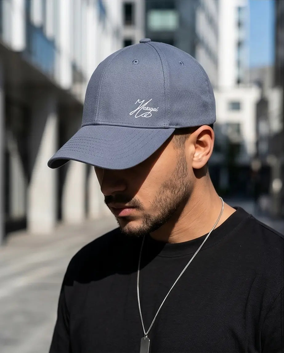 "Signature Script" Structured Cap – Slate Grey