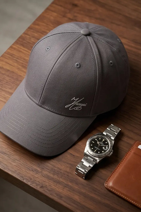 "Signature Script" Structured Cap – Slate Grey