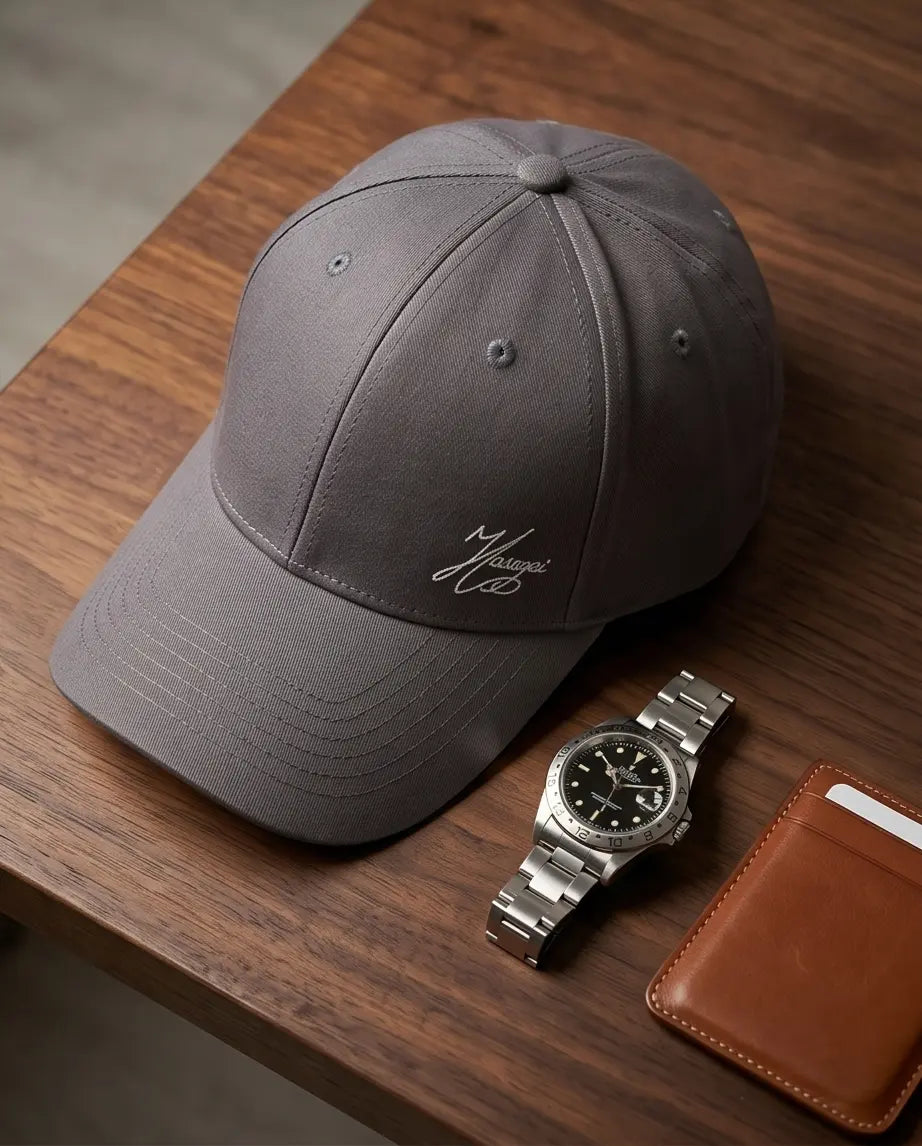 "Signature Script" Structured Cap – Slate Grey