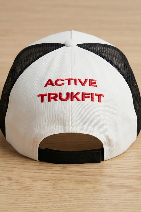Active Trukfit Minimalist Trucker Hat – White & Jet Black