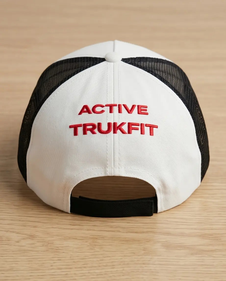 Active Trukfit Minimalist Trucker Hat – White & Jet Black