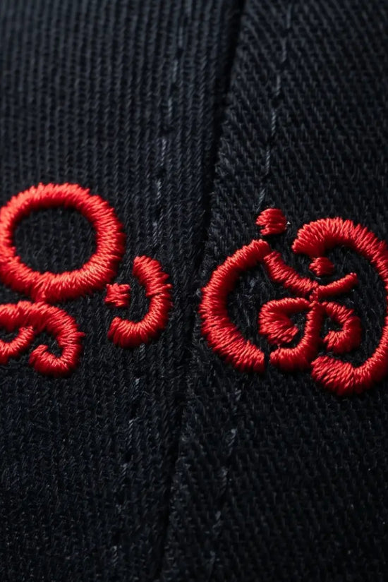 "Red Cipher" Embroidered Baseball Cap – Stealth Black