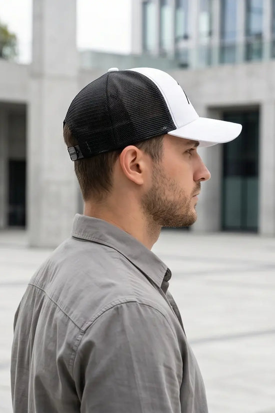 Active Trukfit Minimalist Trucker Hat – White & Jet Black