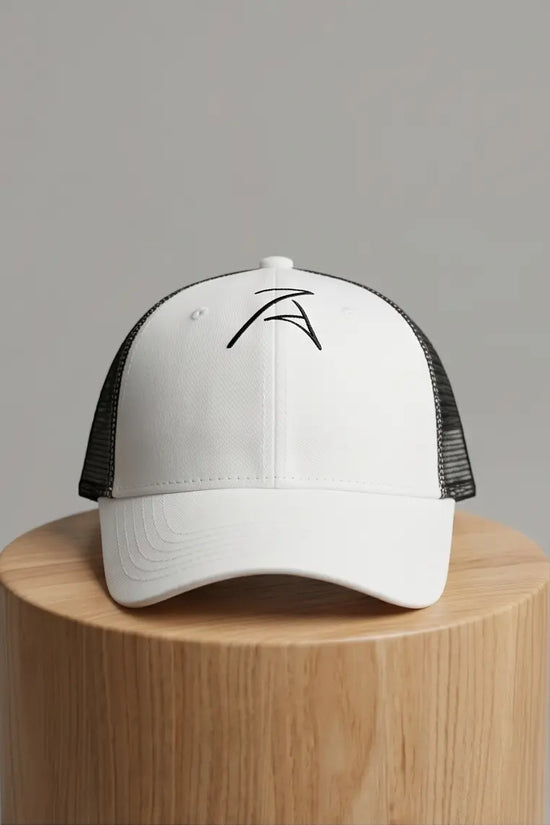 Active Trukfit Minimalist Trucker Hat – White & Jet Black