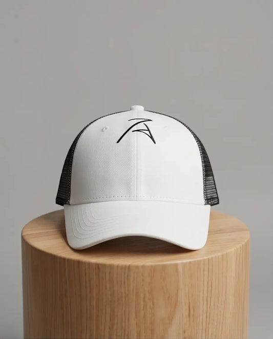 Active Trukfit Minimalist Trucker Hat – White & Jet Black