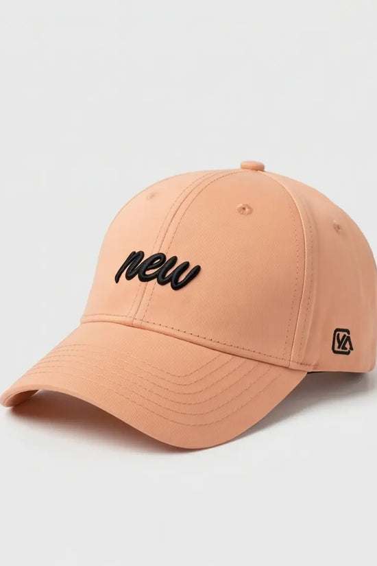 Minimalist "new" Cursive Baseball Cap – Soft Peach Saumon