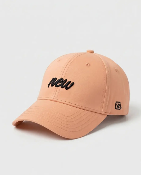 Minimalist "new" Cursive Baseball Cap – Soft Peach Saumon