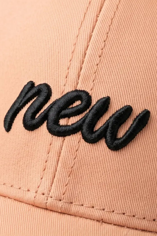 Minimalist "new" Cursive Baseball Cap – Soft Peach Saumon