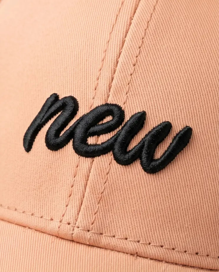 Minimalist "new" Cursive Baseball Cap – Soft Peach Saumon