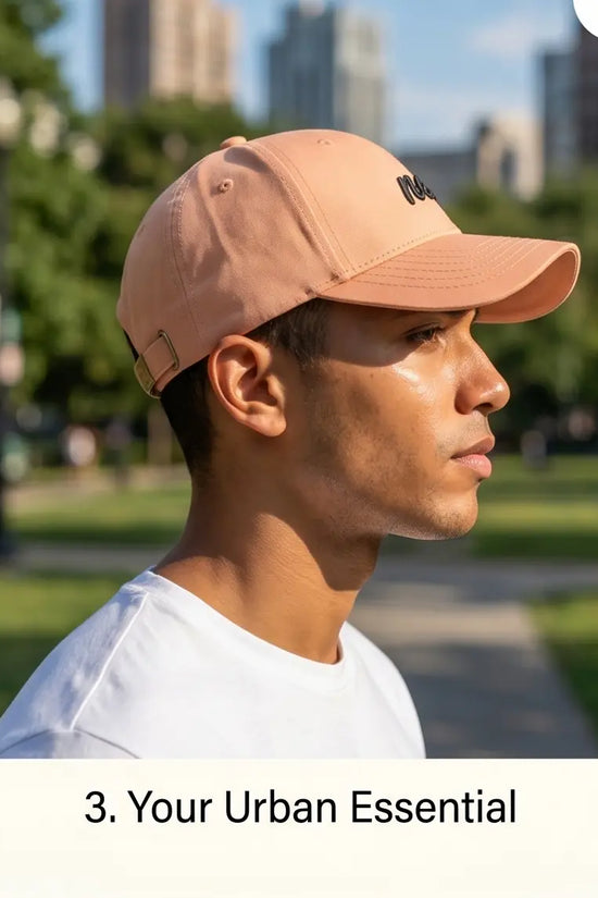 Minimalist "new" Cursive Baseball Cap – Soft Peach Saumon