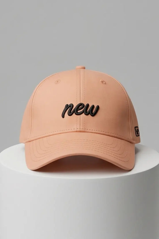 Minimalist "new" Cursive Baseball Cap – Soft Peach Saumon