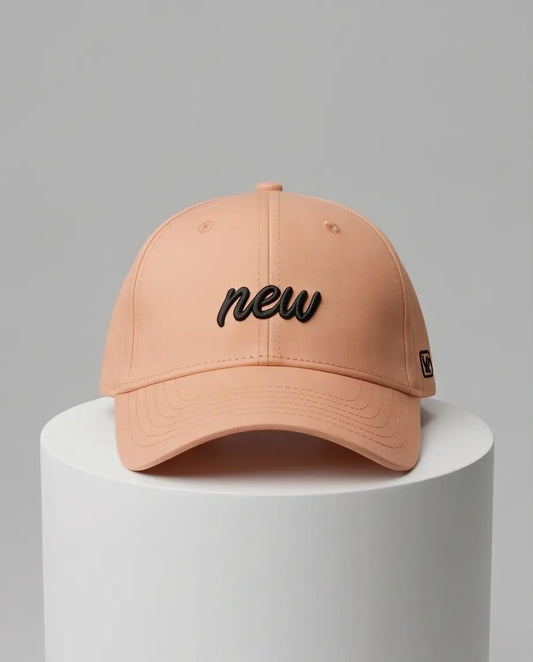 Minimalist "new" Cursive Baseball Cap – Soft Peach Saumon