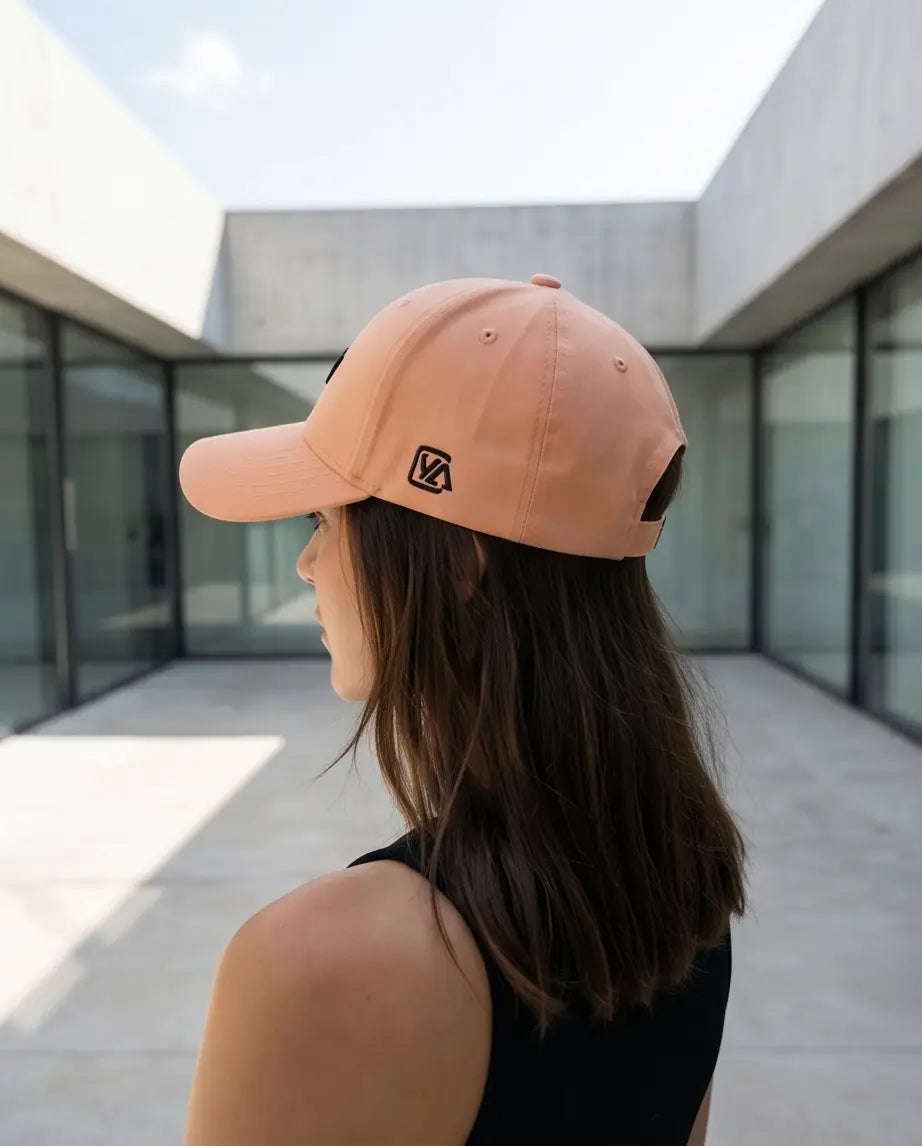 Minimalist "new" Cursive Baseball Cap – Soft Peach Saumon