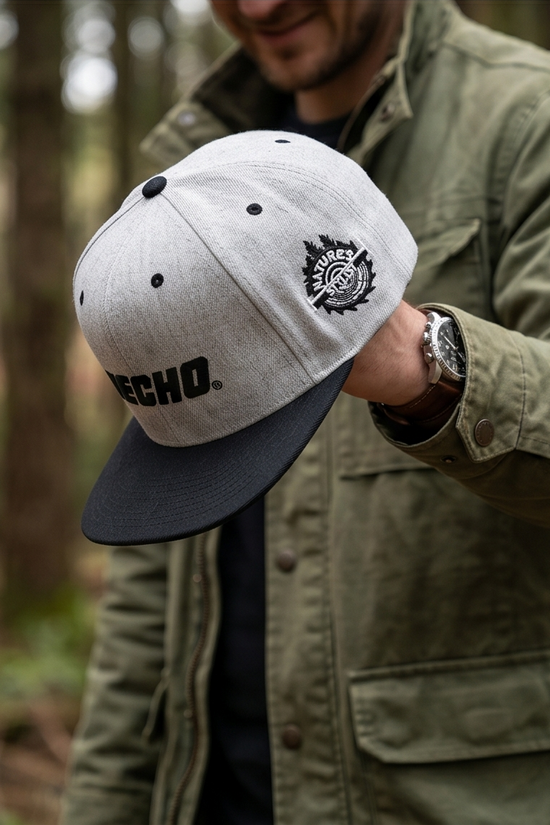ECHO Gray and Black Snapback Cap