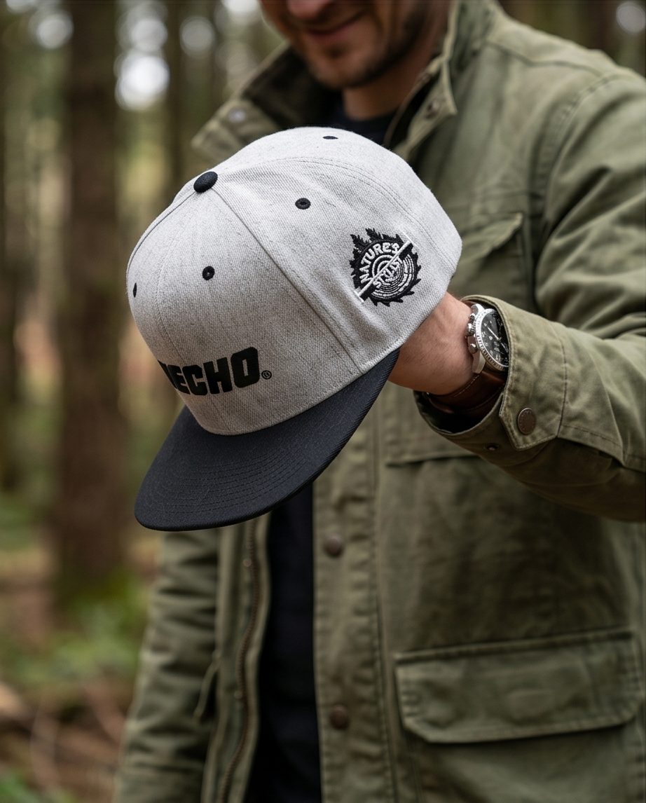 ECHO Gray and Black Snapback Cap