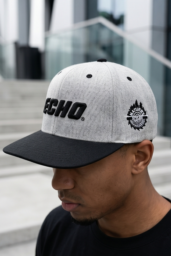 ECHO Gray and Black Snapback Cap