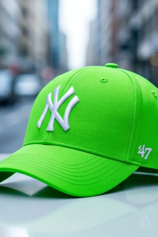 NY Classic Monogram Baseball Cap – Electric Lime Green