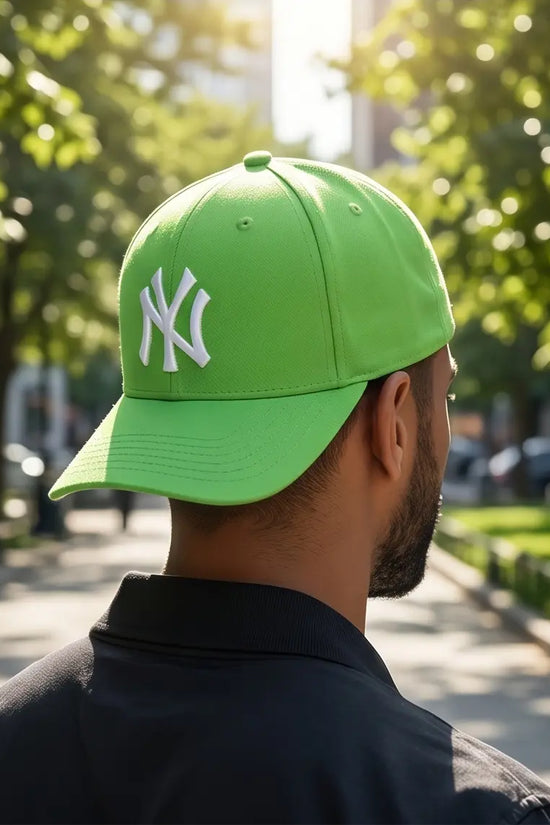 NY Classic Monogram Baseball Cap – Electric Lime Green