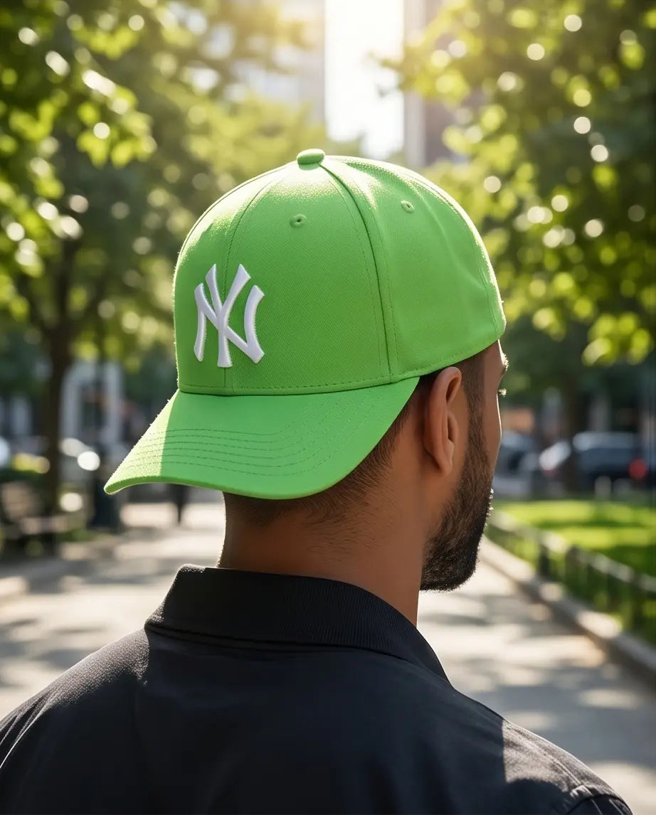 NY Classic Monogram Baseball Cap – Electric Lime Green