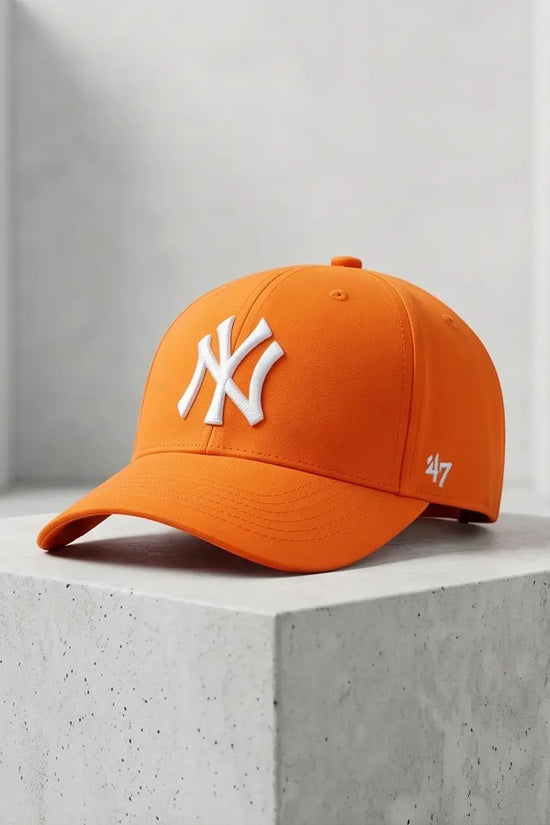 NY Classic Monogram Baseball Cap – Vibrant Neon Orange