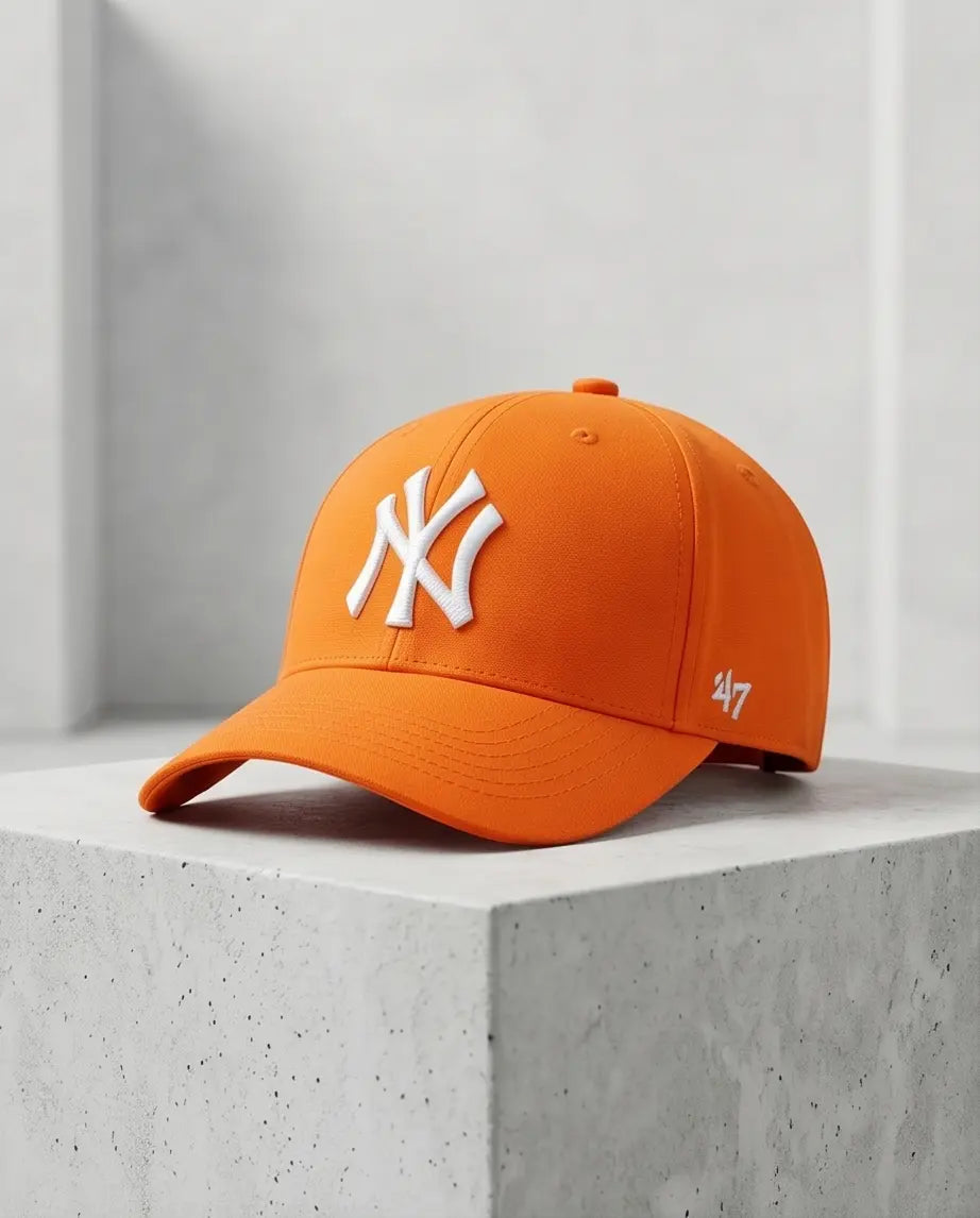 NY Classic Monogram Baseball Cap – Vibrant Neon Orange