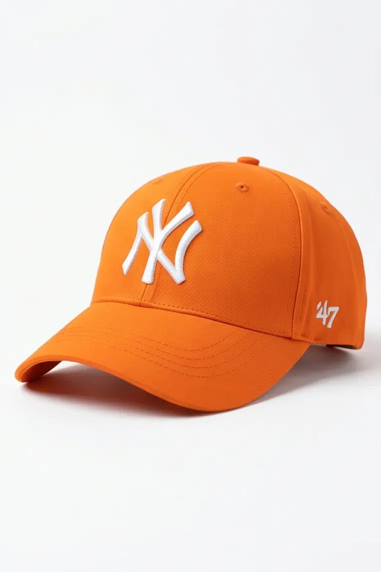 NY Classic Monogram Baseball Cap – Vibrant Neon Orange