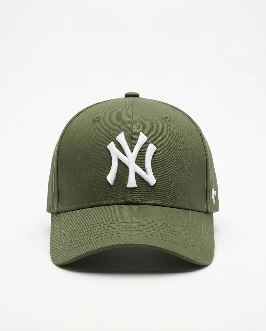 NY Classic Monogram Baseball Cap – Olive Green & Off-White