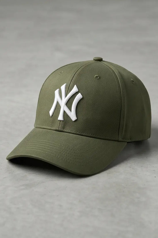 NY Classic Monogram Baseball Cap – Olive Green & Off-White