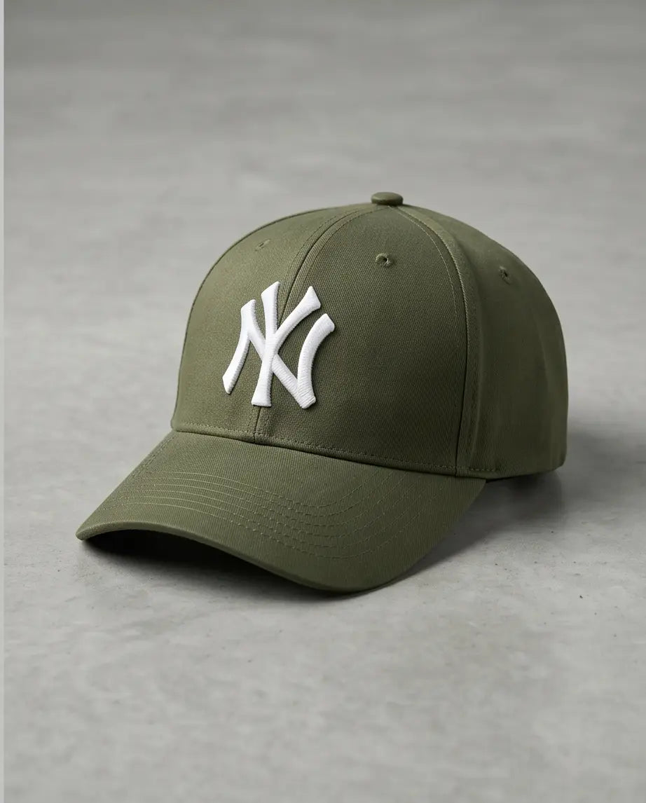 NY Classic Monogram Baseball Cap – Olive Green & Off-White