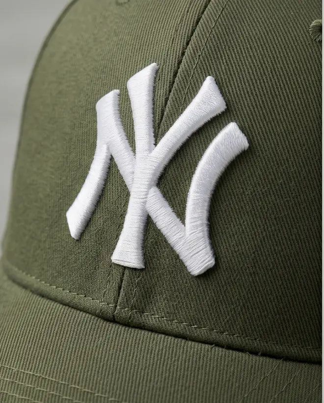 NY Classic Monogram Baseball Cap – Olive Green & Off-White