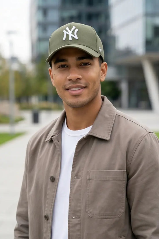 NY Classic Monogram Baseball Cap – Olive Green & Off-White