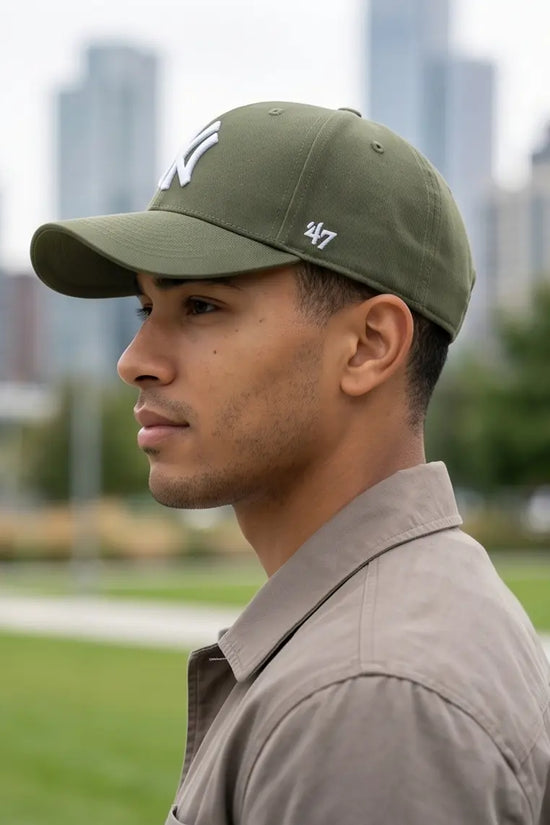 NY Classic Monogram Baseball Cap – Olive Green & Off-White