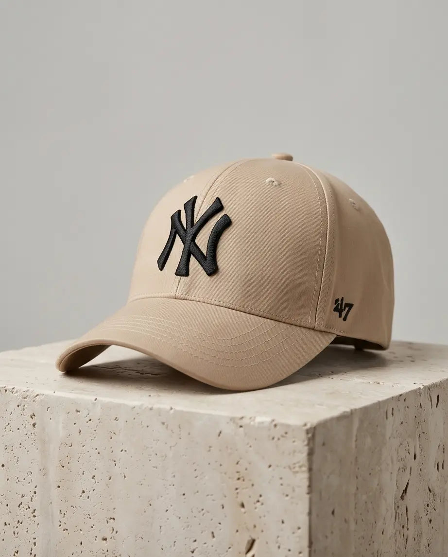 NY Classic Monogram Baseball Cap – Warm Khaki Beige