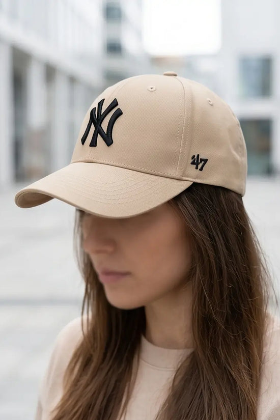 NY Classic Monogram Baseball Cap – Warm Khaki Beige