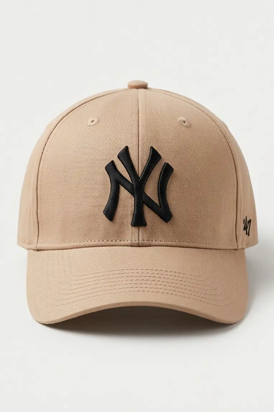 NY Classic Monogram Baseball Cap – Warm Khaki Beige