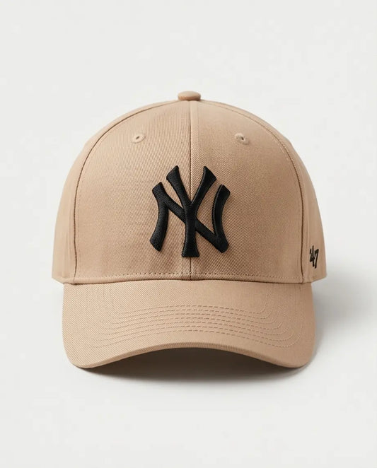 NY Classic Monogram Baseball Cap – Warm Khaki Beige