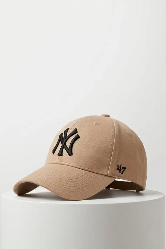 NY Classic Monogram Baseball Cap – Warm Khaki Beige
