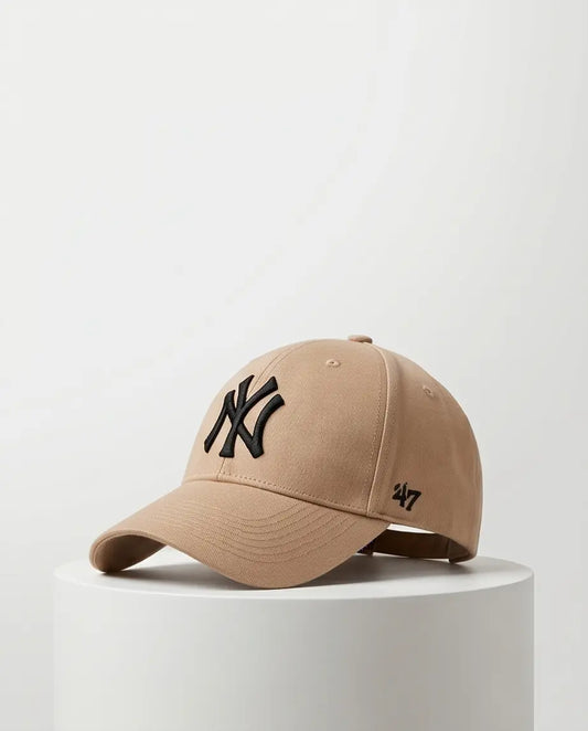 NY Classic Monogram Baseball Cap – Warm Khaki Beige