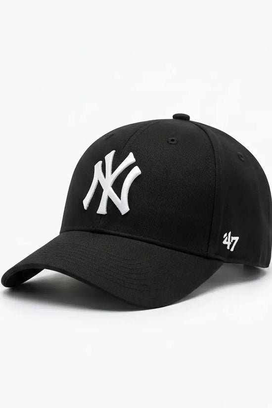 NY Classic Monogram Baseball Cap – Triple Black & Crisp White