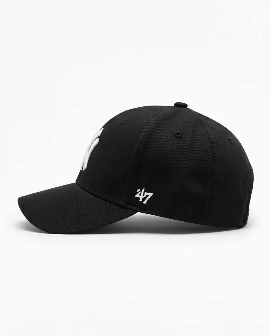 NY Classic Monogram Baseball Cap – Triple Black & Crisp White