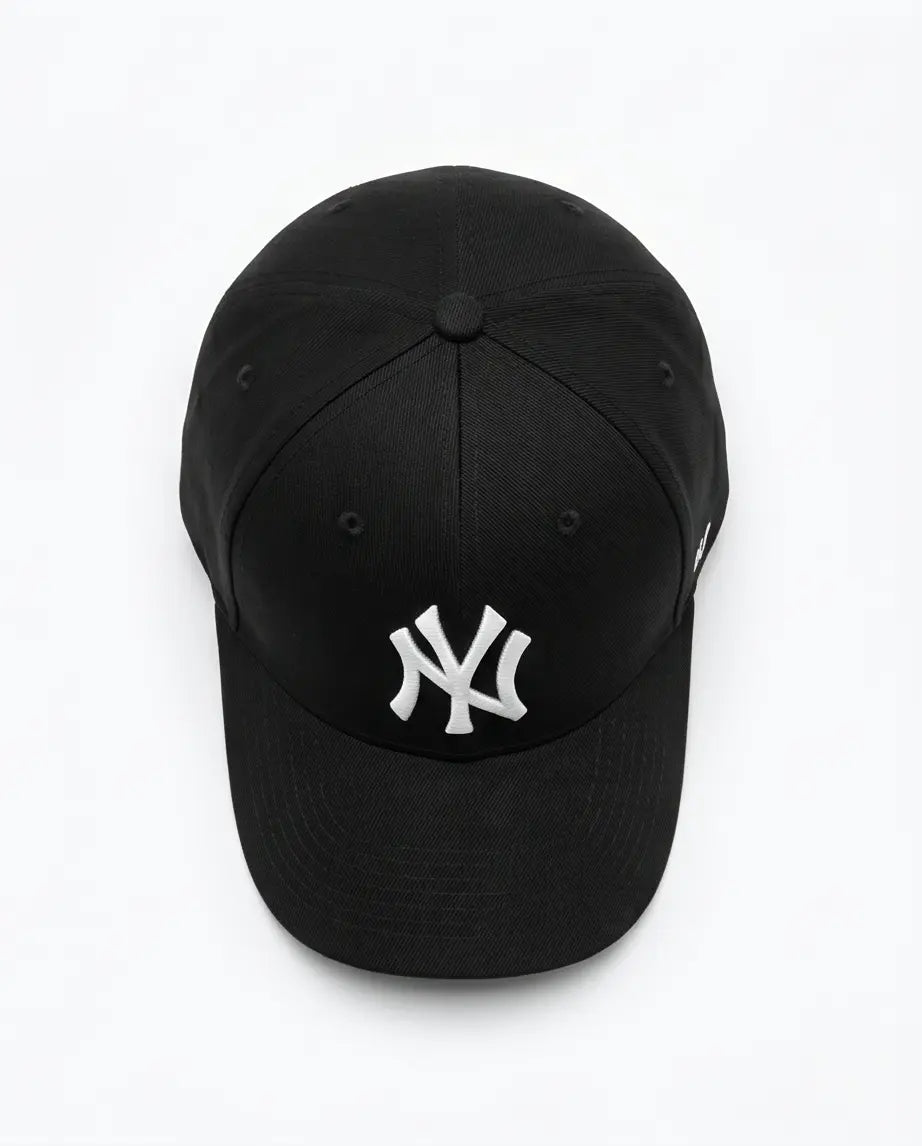 NY Classic Monogram Baseball Cap – Triple Black & Crisp White