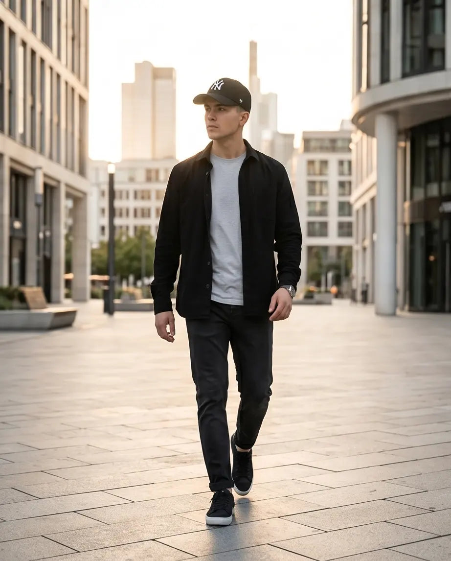 NY Classic Monogram Baseball Cap – Triple Black & Crisp White