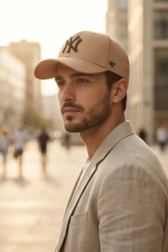 NY Classic Monogram Baseball Cap – Khaki Beige