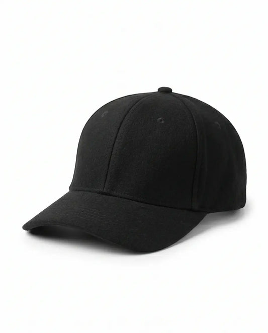 Classic Plain Baseball Cap — All Black
