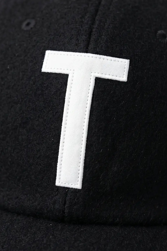 Bold "T" Logo Dad Cap — Black / White