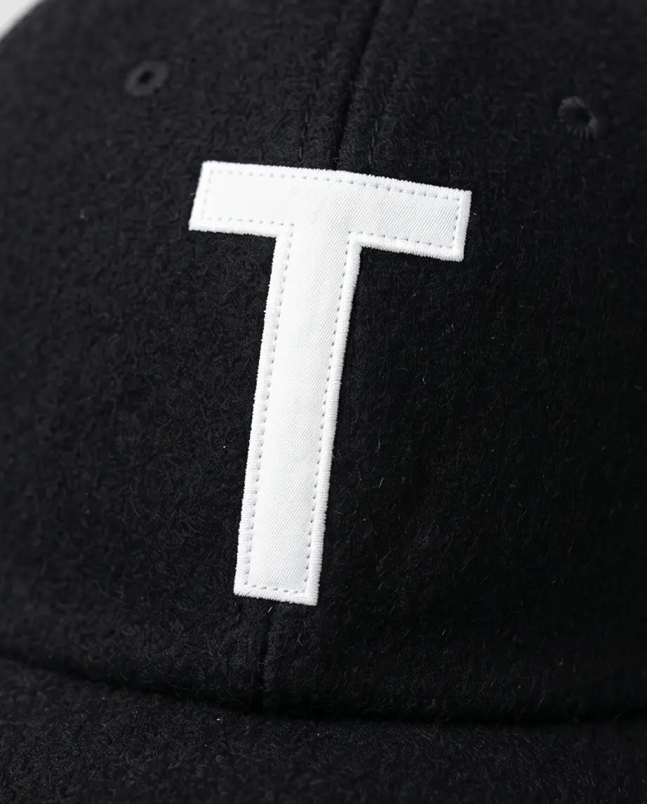 Bold "T" Logo Dad Cap — Black / White